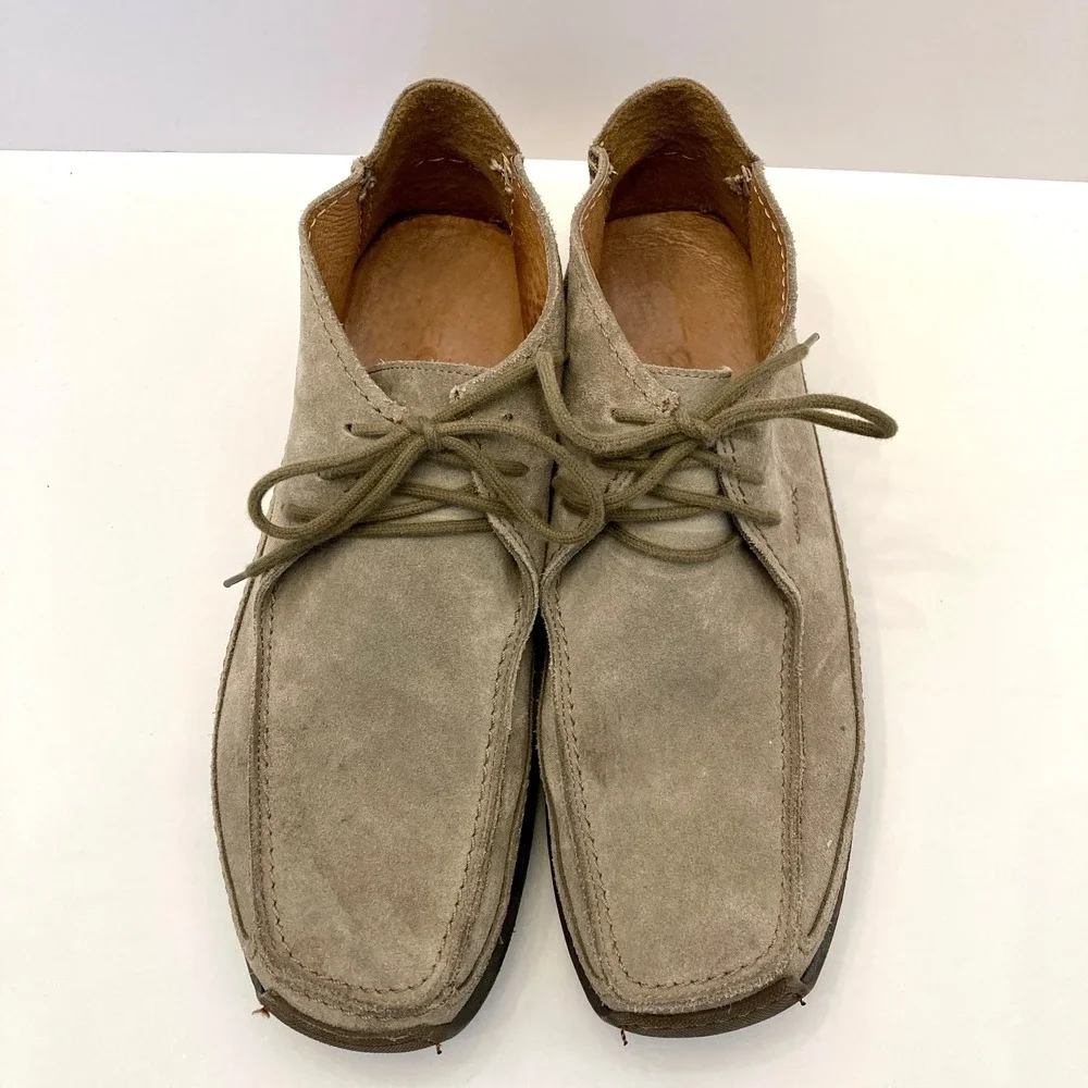 Geox Men's‎ Tan Beige Suede Leather Chukka Ankle Boots Mens EU 43 US 9/9.5 Moc